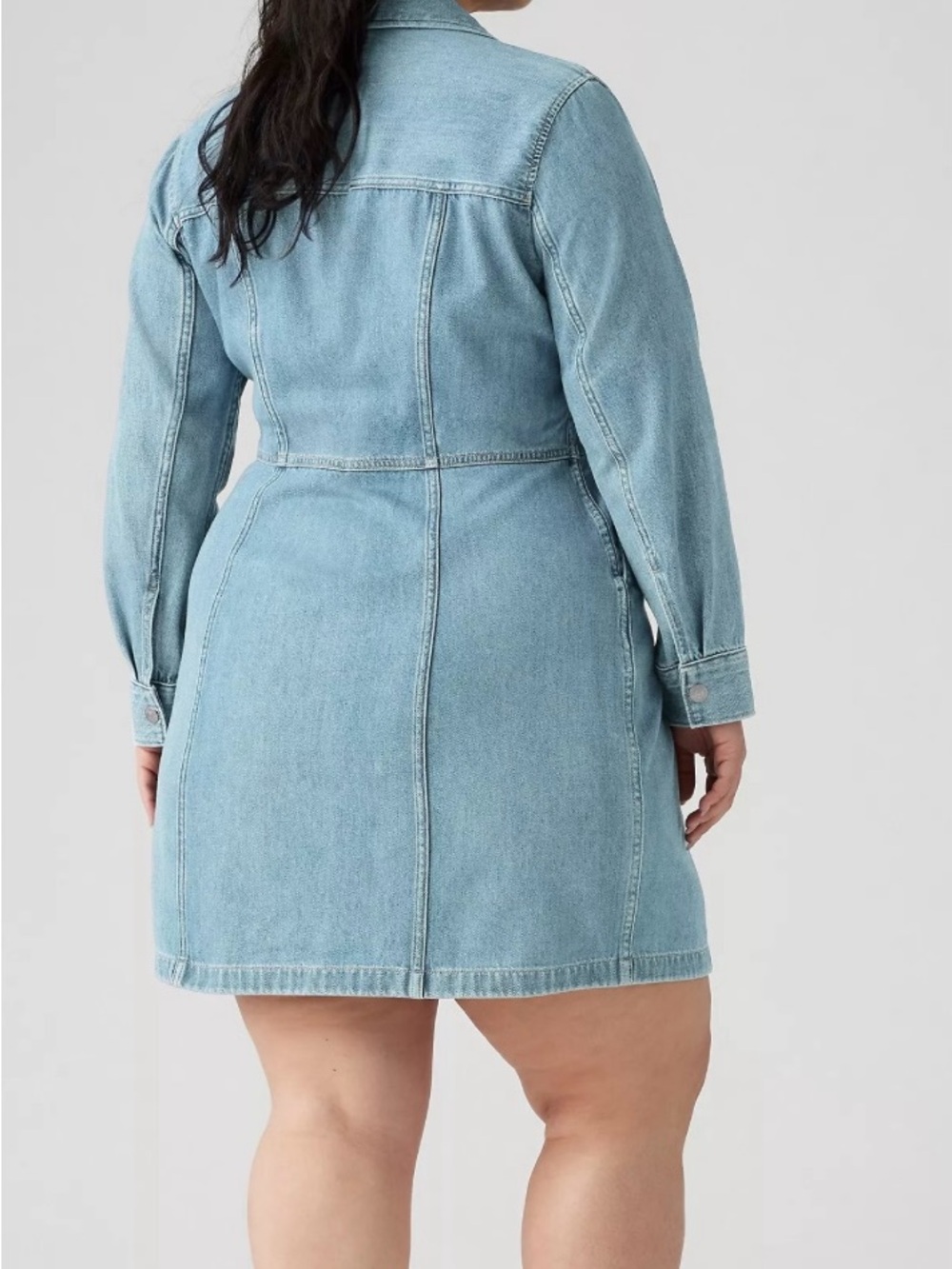 NWT women’s Levi's Light Blue Western Denim Button-Up long sleeve Dress - Picture 3 of 15